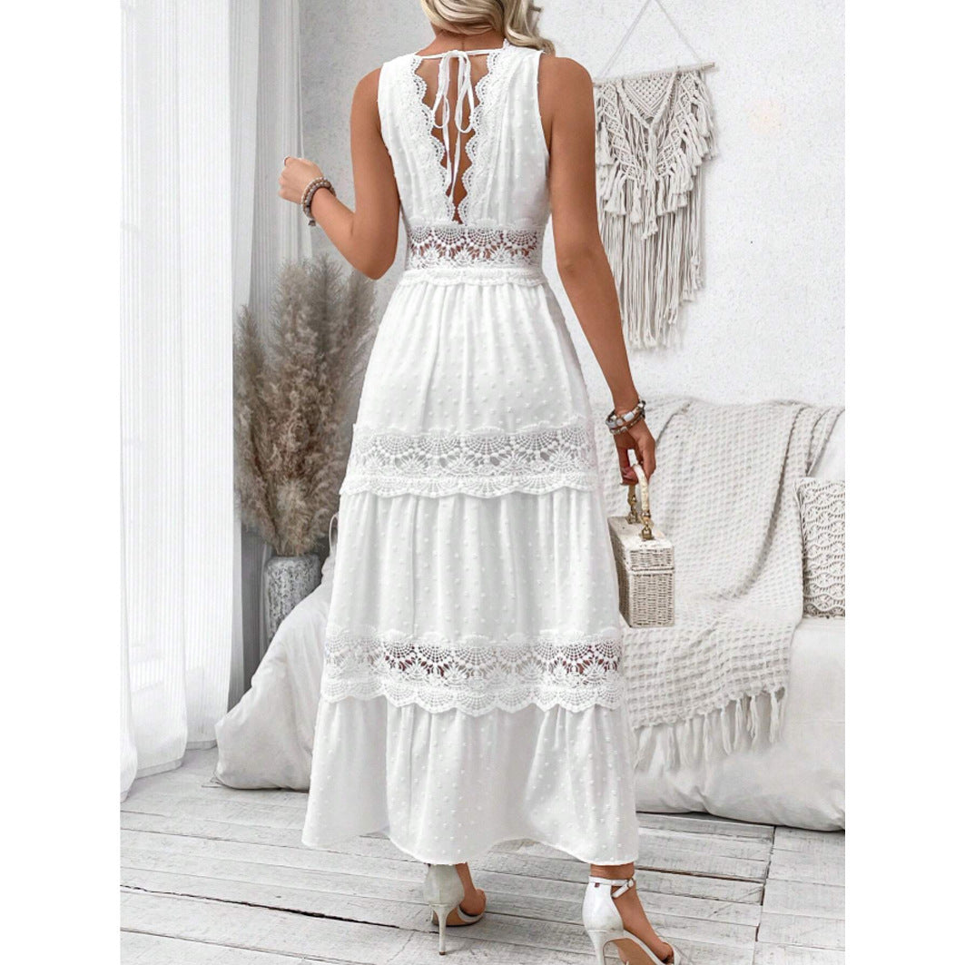 Robe sans manches avec dentelle